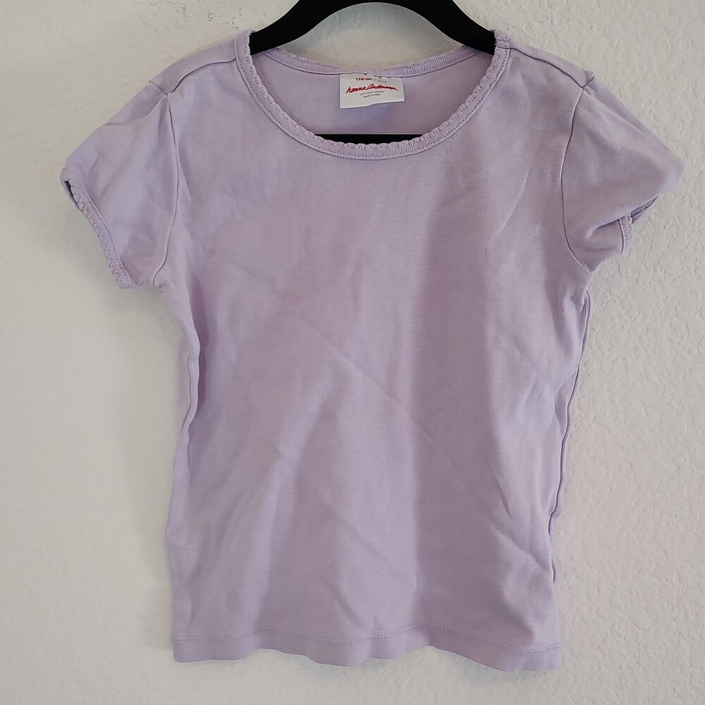Hanna Andersson 110 5T 5 T-Shirt Short Sleeve Purple Bright Basics Summer Spring